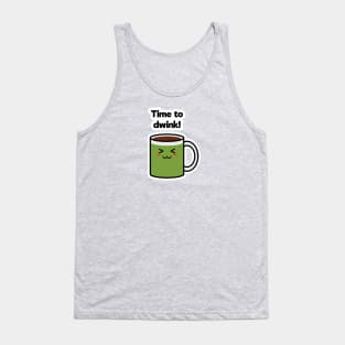 Time to Drink | Coffee | Charging | High Battery | Cute Kawaii | Gray Tank Top